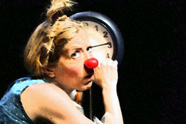 Helda clowns around....